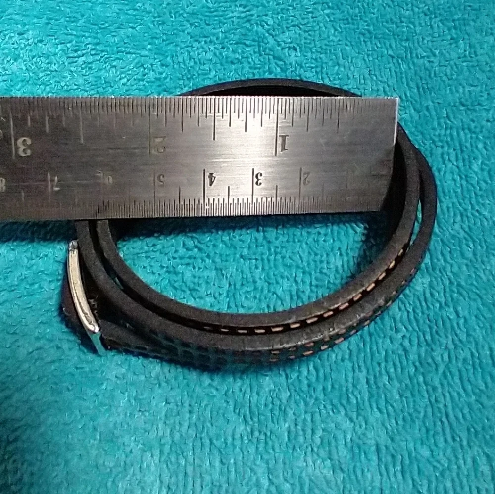 Brown Faux Leather Wrap Buckle Bracelet